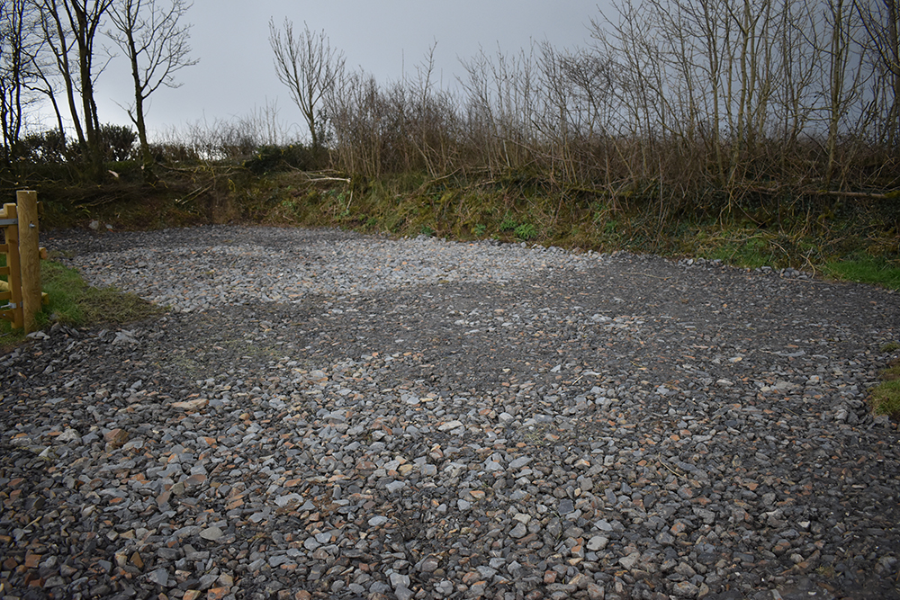 New caravan pitch with hard standing being prepared